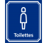 Plaque porte Côté rue " Toilettes Femmes" en aluminium