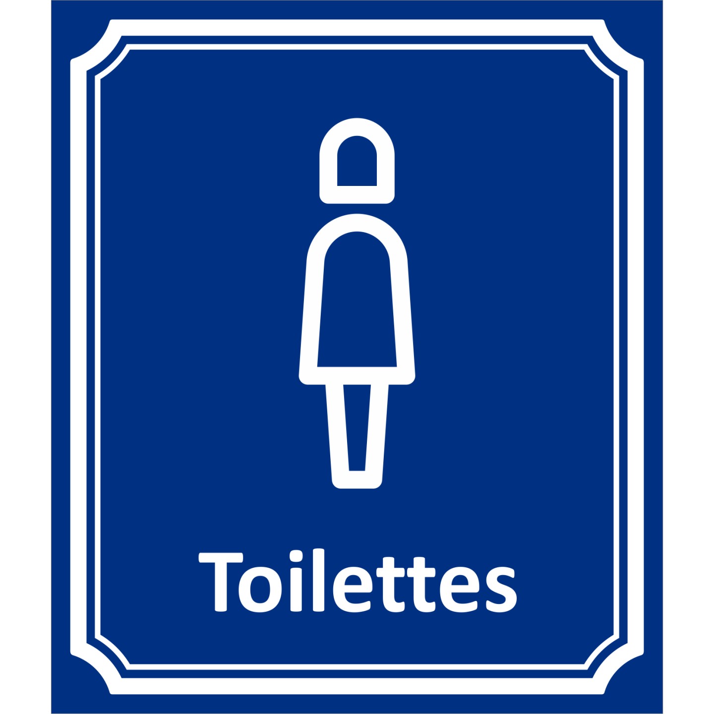 Plaque porte Côté rue " Toilettes Femmes" en aluminium