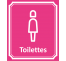 Plaque porte Côté rue " Toilettes Femmes" en aluminium
