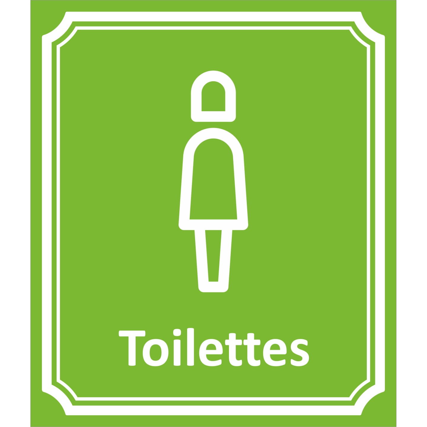 Plaque porte Côté rue " Toilettes Femmes" en aluminium