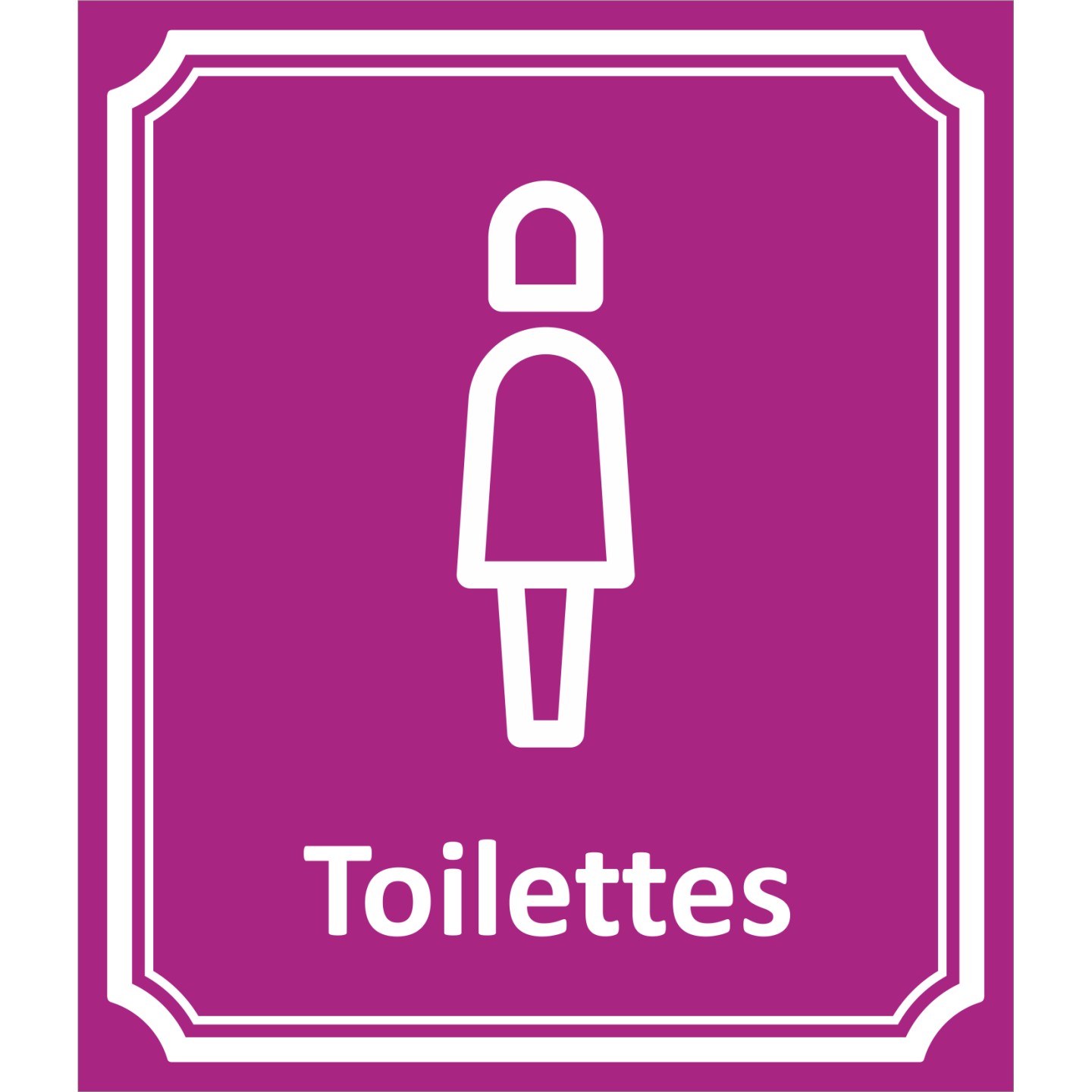 Plaque porte Côté rue " Toilettes Femmes" en aluminium