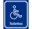 Plaque porte Côté rue " Toilettes Handicapé" en aluminium