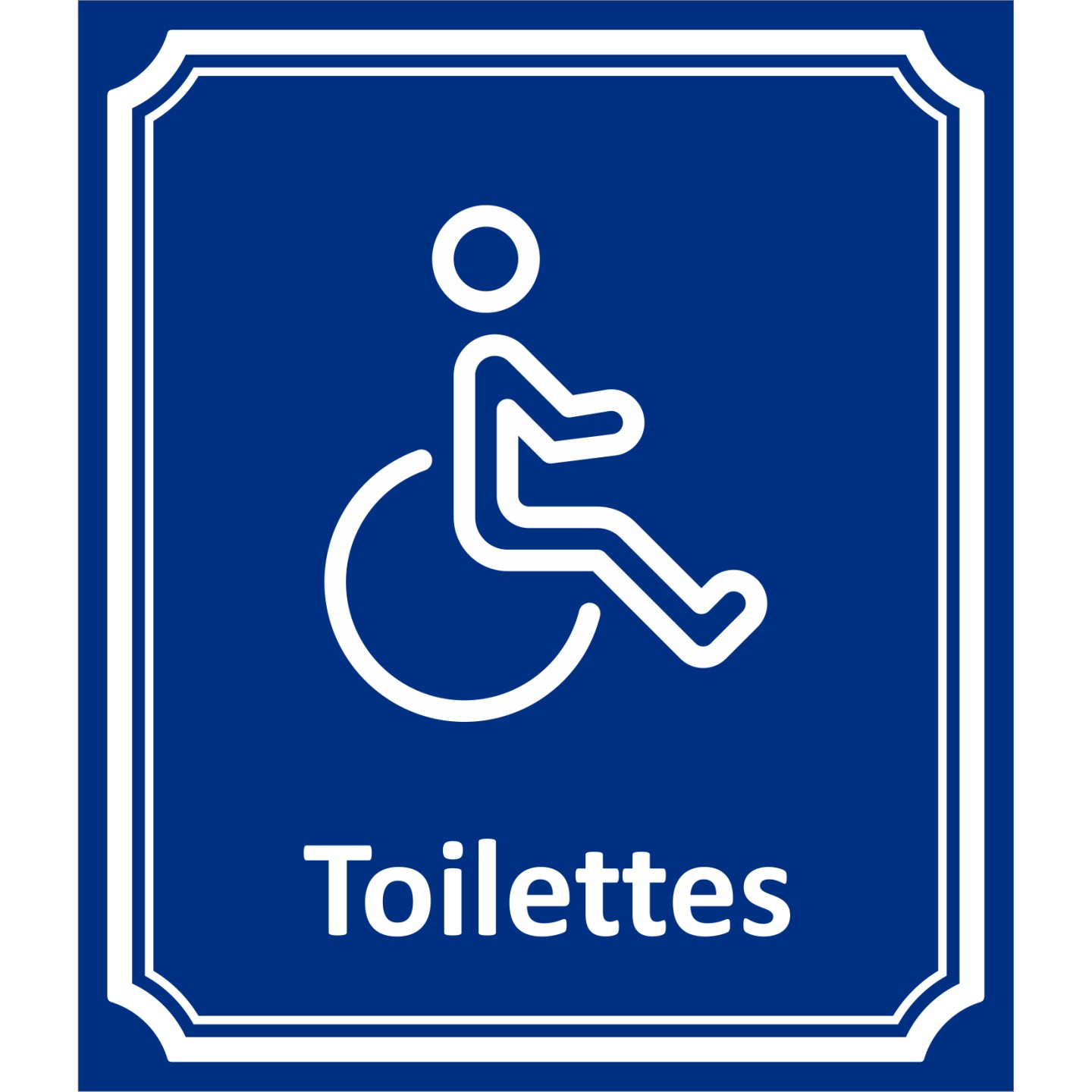 Plaque porte Côté rue " Toilettes Handicapé" en aluminium