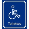 Plaque porte Côté rue " Toilettes Handicapé" en aluminium