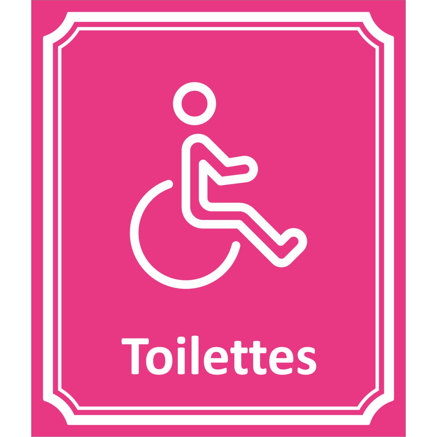 Plaque porte Côté rue " Toilettes Handicapé" en aluminium