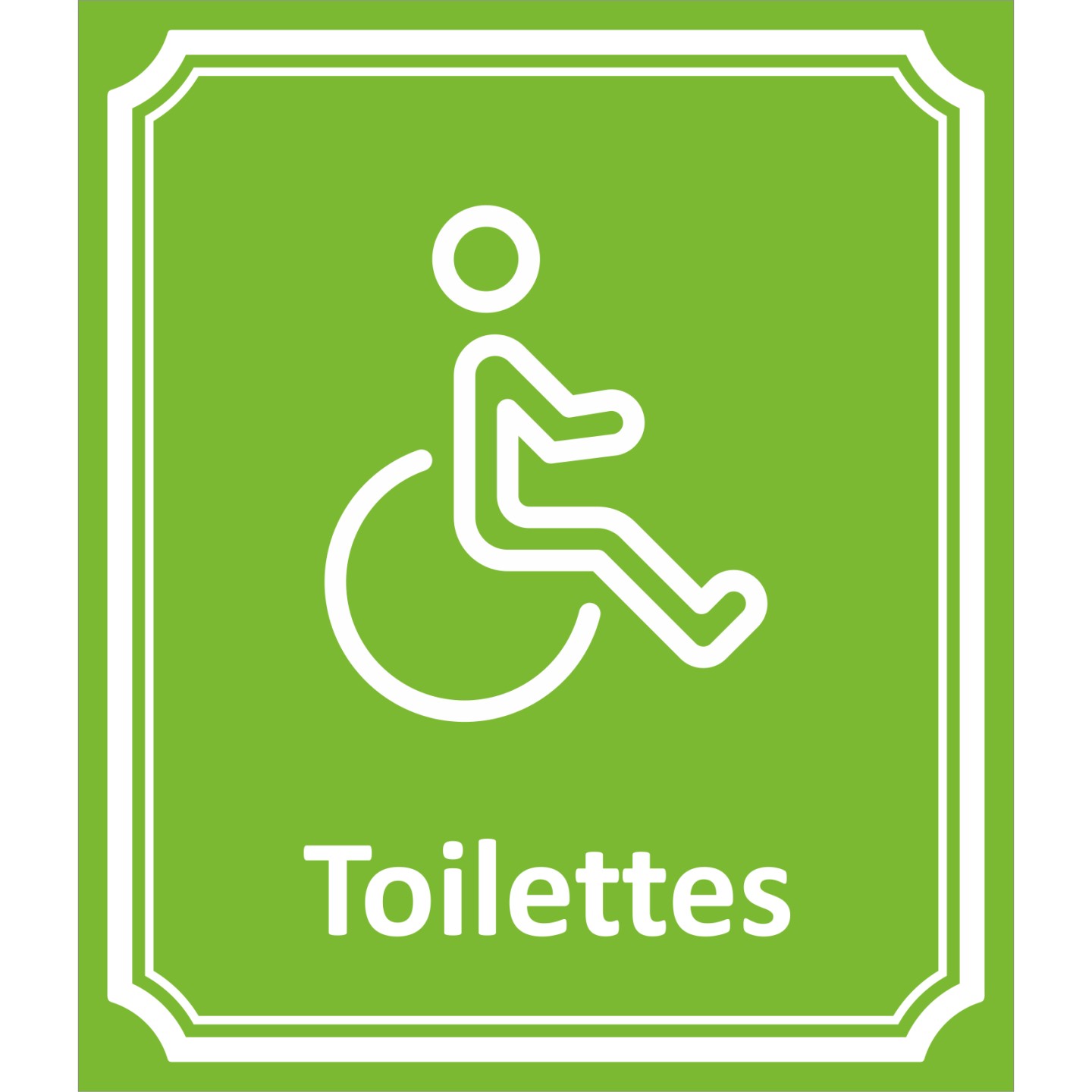 Plaque porte Côté rue " Toilettes Handicapé" en aluminium