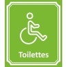 Plaque porte Côté rue " Toilettes Handicapé" en aluminium