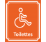 Plaque porte Côté rue " Toilettes Handicapé" en aluminium