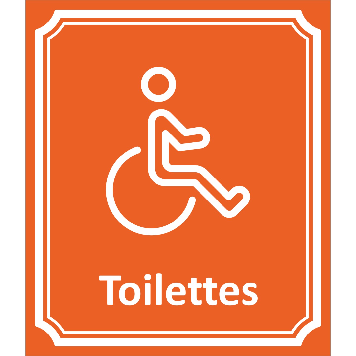 Plaque porte Côté rue " Toilettes Handicapé" en aluminium