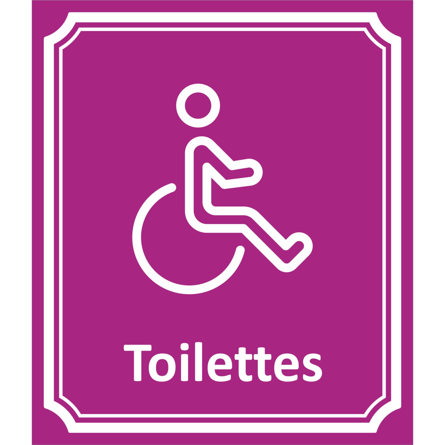 Plaque porte Côté rue " Toilettes Handicapé" en aluminium