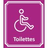 Plaque porte Côté rue " Toilettes Handicapé" en aluminium