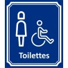 Plaque porte Côté rue " Toilettes Femme, handicapé" en aluminium