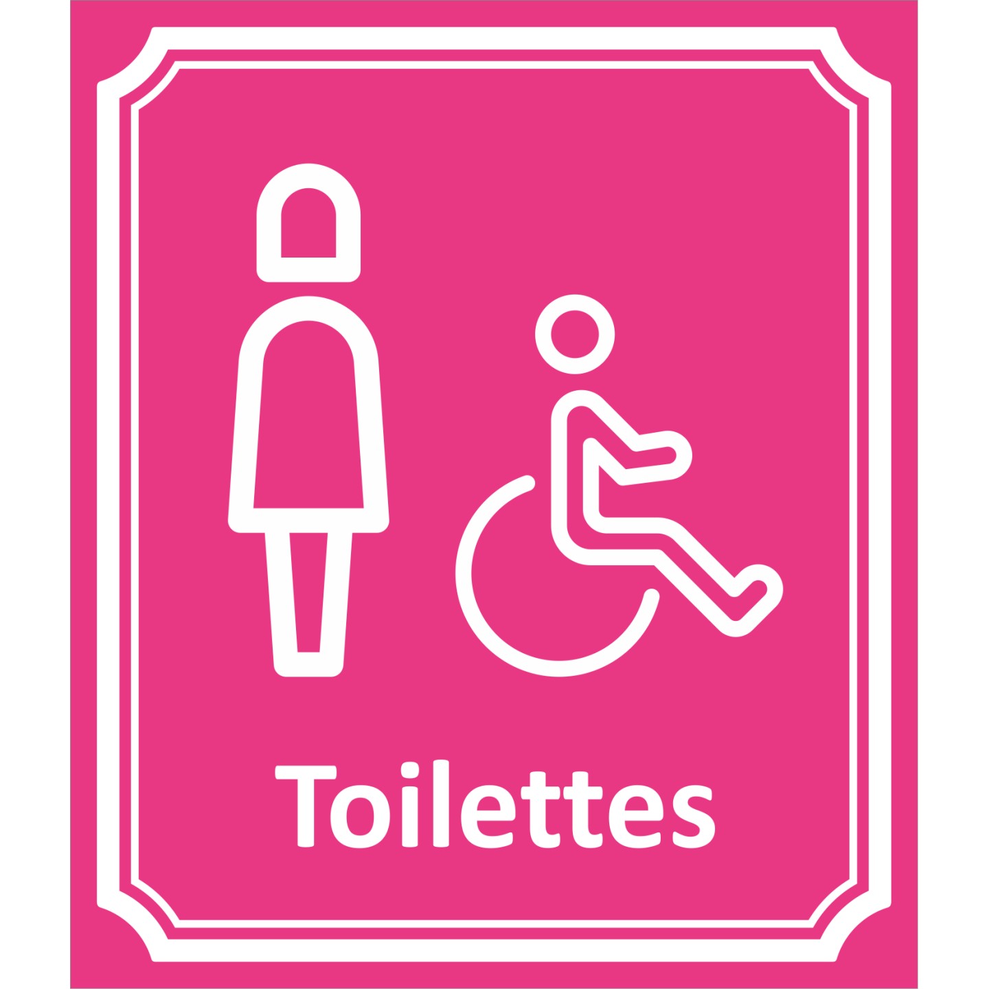 Plaque porte Côté rue " Toilettes Femme, handicapé" en aluminium
