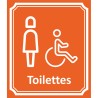 Plaque porte Côté rue " Toilettes Femme, handicapé" en aluminium