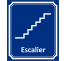 Plaque porte Côté rue " Escalier" en aluminium