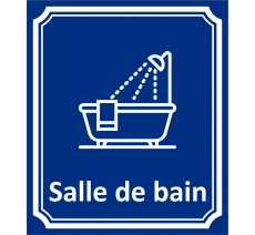 Plaque porte Côté rue " Salle de bain" en aluminium