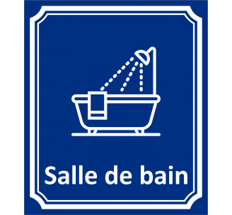 Plaque porte Côté rue " Salle de bain" en aluminium
