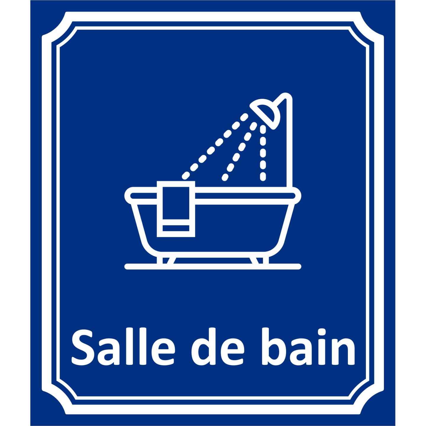Plaque porte Côté rue " Salle de bain" en aluminium