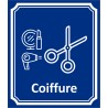 Plaque porte Côté rue " Coiffure" en aluminium