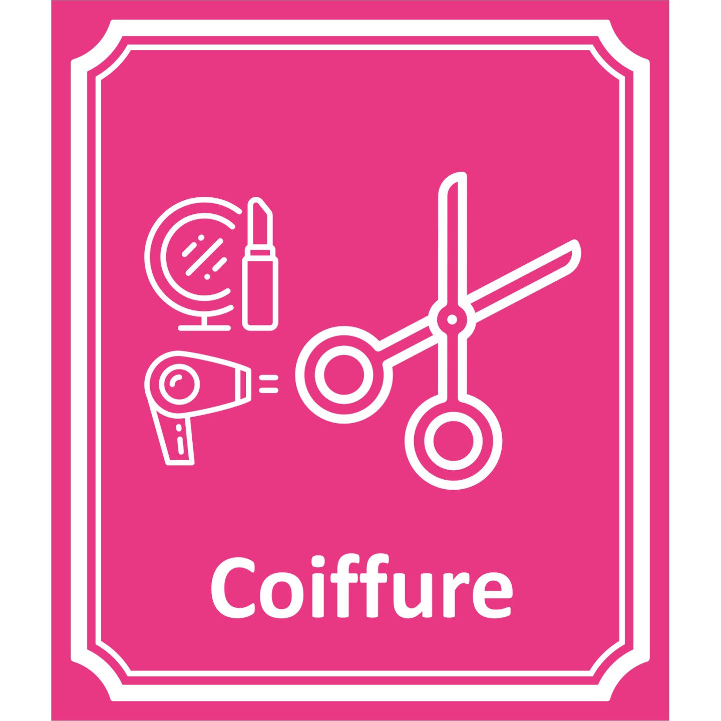 Plaque porte Côté rue " Coiffure" en aluminium