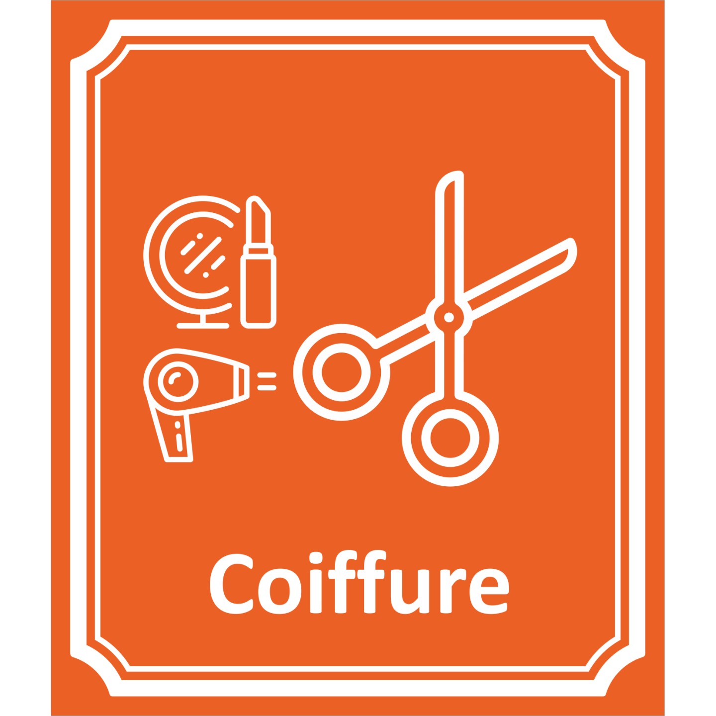 Plaque porte Côté rue " Coiffure" en aluminium