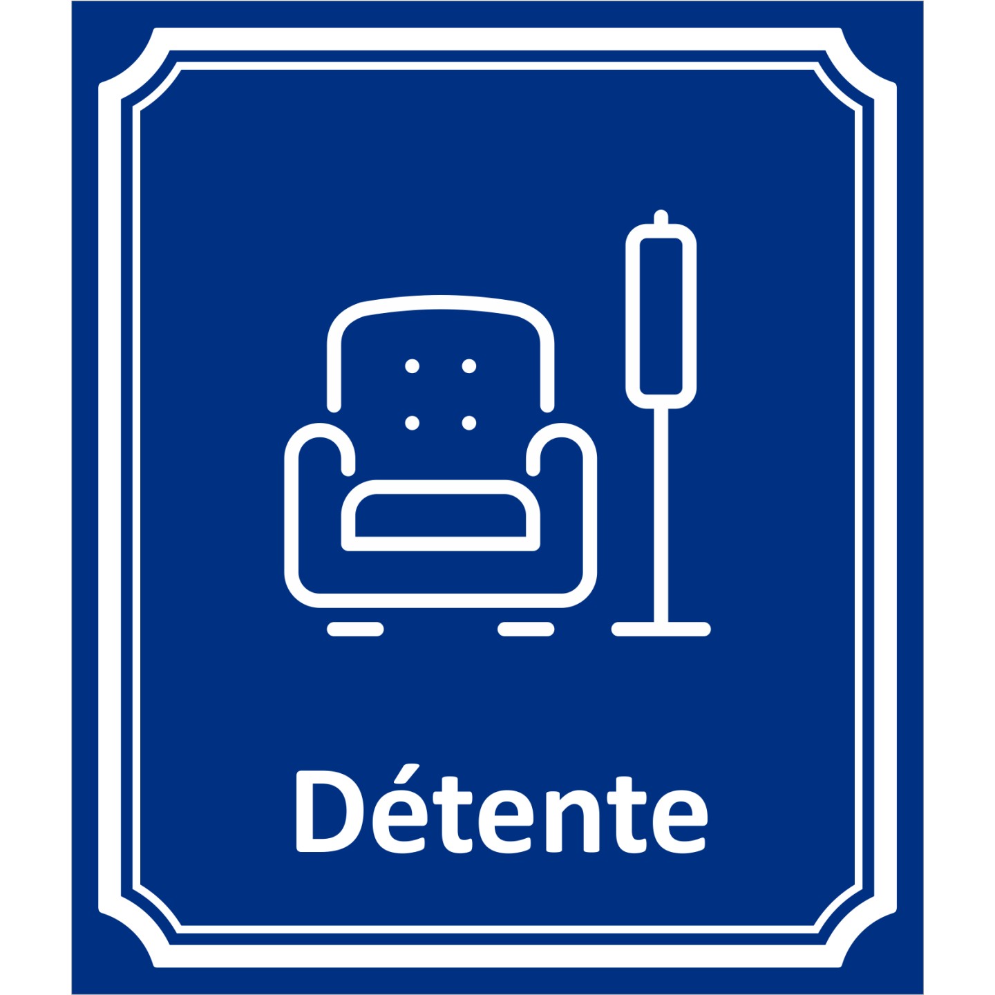 Plaque porte Côté rue " Détente" en aluminium