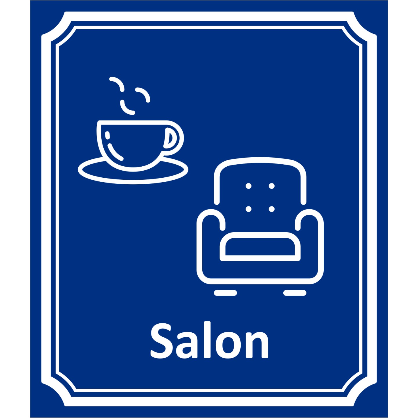 Plaque porte Côté rue "Salon" en aluminium