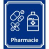 Plaque porte Côté rue "Pharmacie" en aluminium