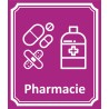 Plaque porte Côté rue "Pharmacie" en aluminium