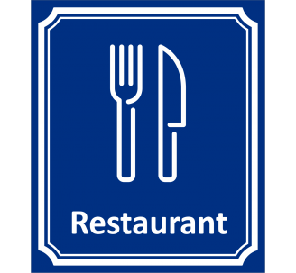 Plaque porte Côté rue "Restaurant" en aluminium