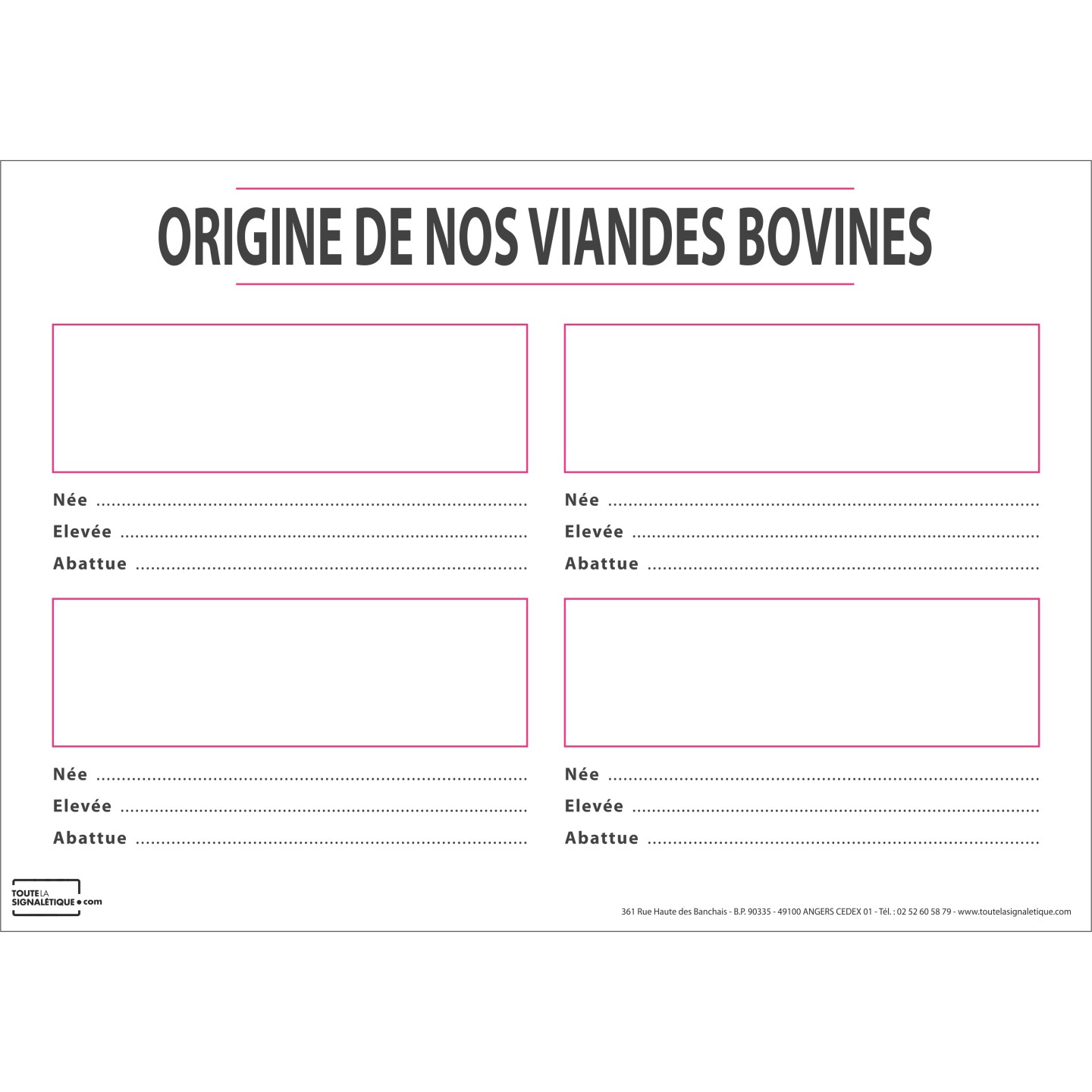Origine de nos viandes bovines