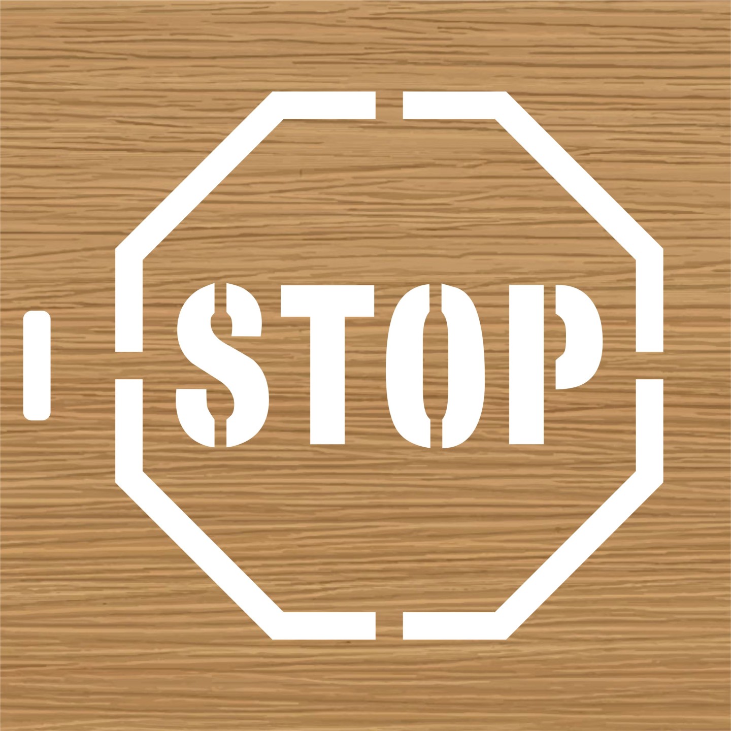Pochoir en bois "STOP"