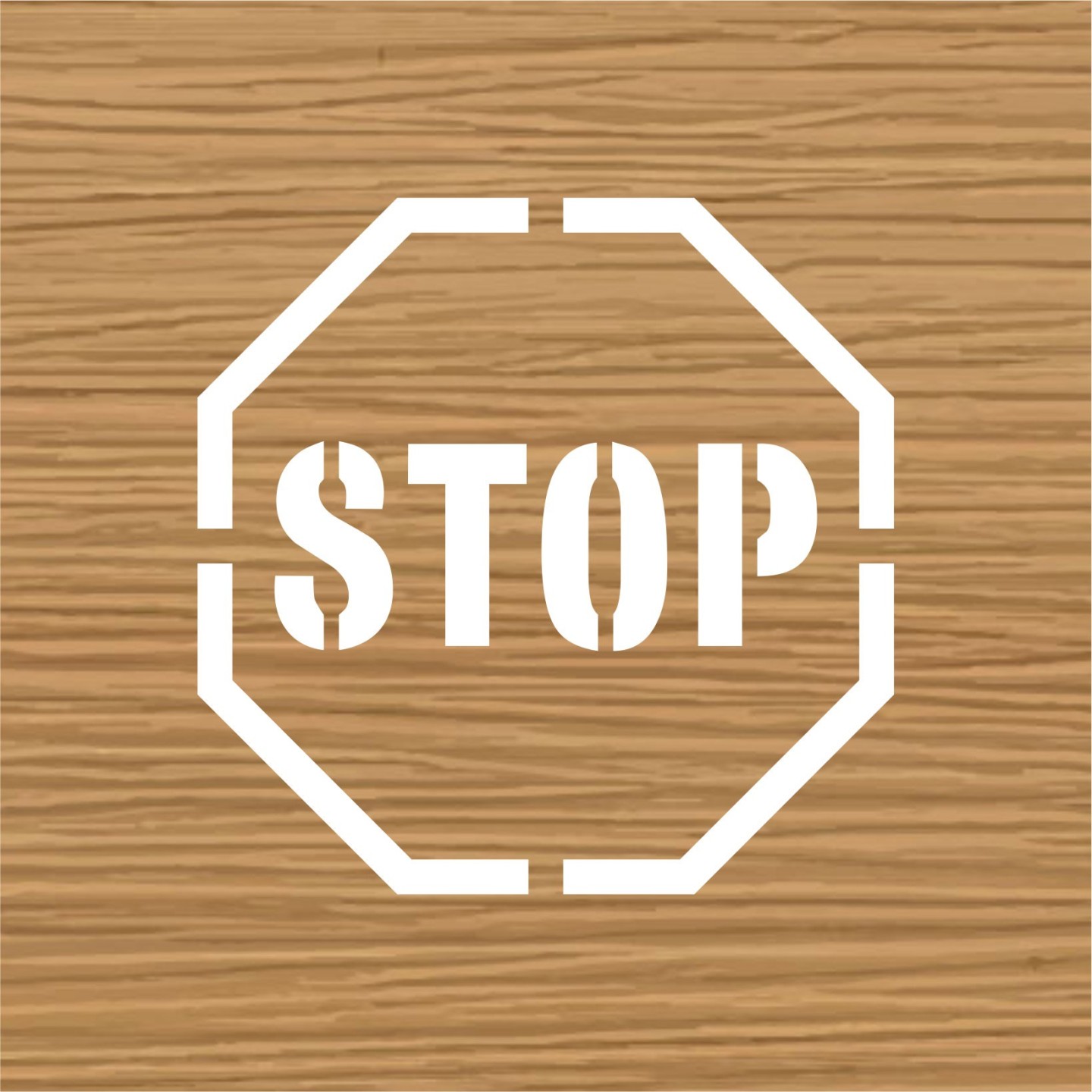 Pochoir en bois "STOP"