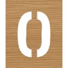 Pochoir en bois du chiffre "0"