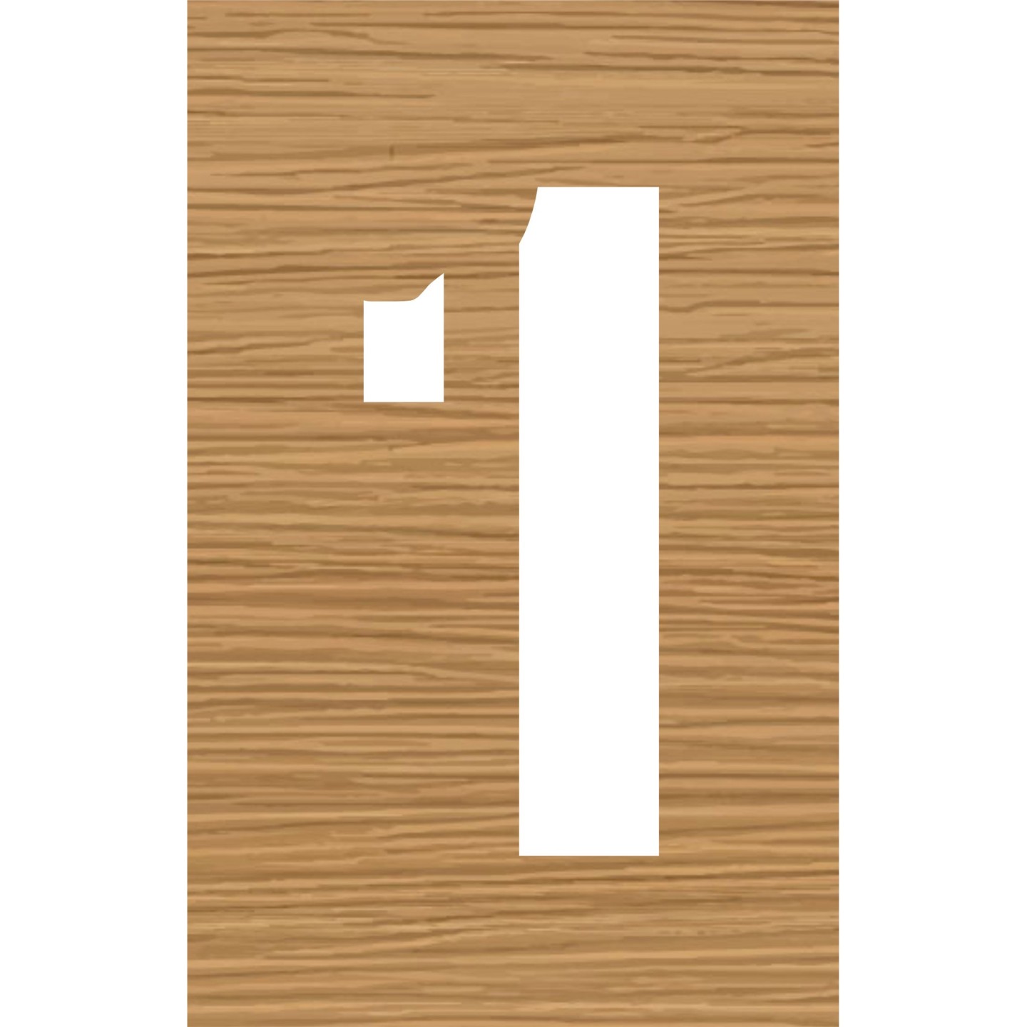 Pochoir en bois du chiffre "1"