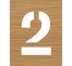Pochoir en bois du chiffre "2"
