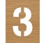 Pochoir en bois du chiffre "3"