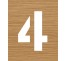Pochoir en bois du chiffre "4"