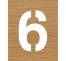 Pochoir en bois du chiffre "6"
