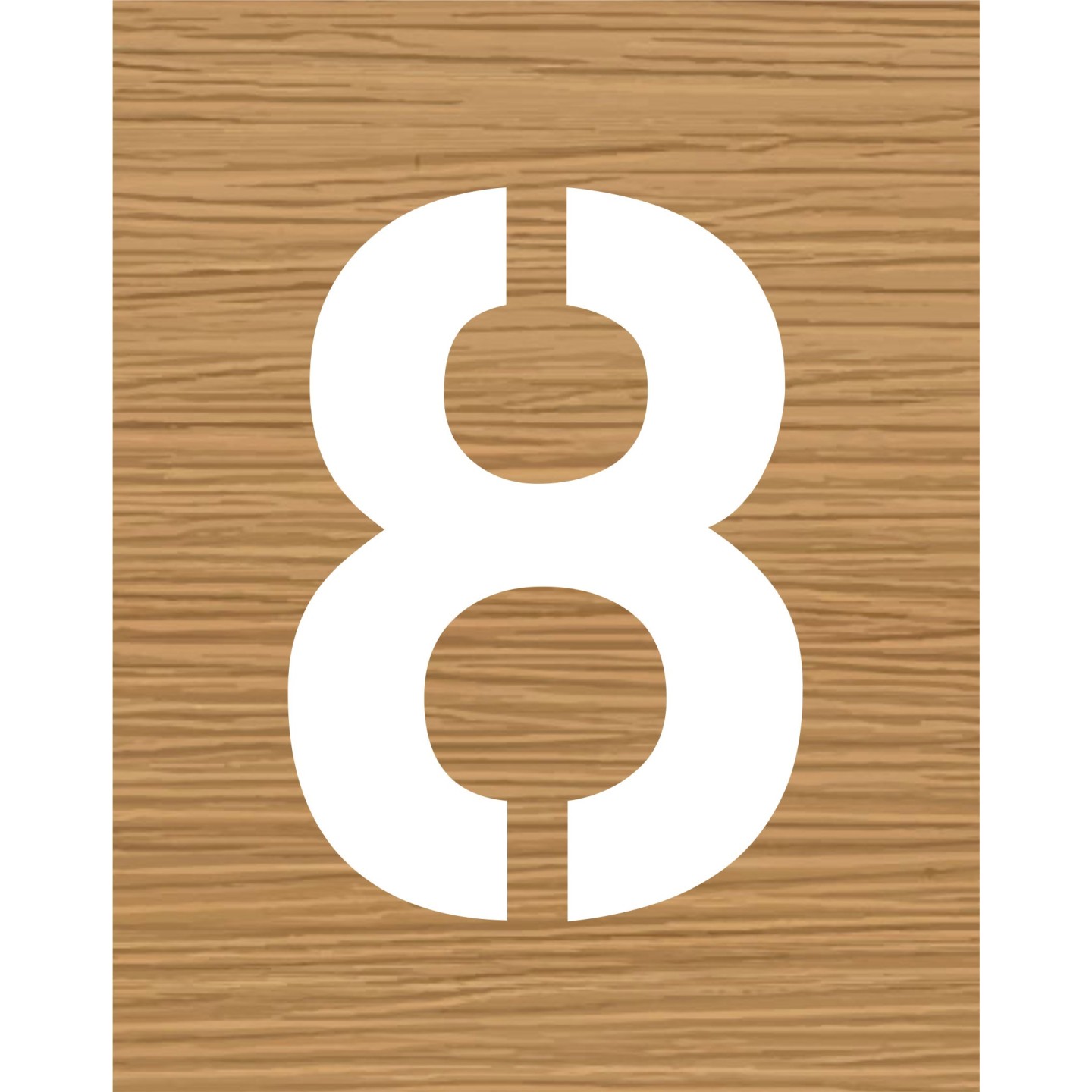 Pochoir en bois du chiffre "8"