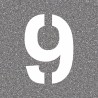 Pochoir en bois du chiffre "9"