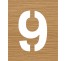 Pochoir en bois du chiffre "9"