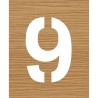 Pochoir en bois du chiffre "9"