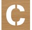 Pochoir en bois de la lettre "C"