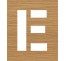 Pochoir en bois de la lettre "E"