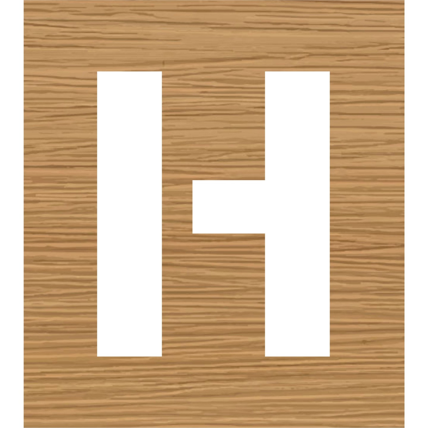 Pochoir en bois de la lettre "H"