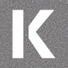 Pochoir en bois de la lettre "K"