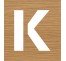 Pochoir en bois de la lettre "K"