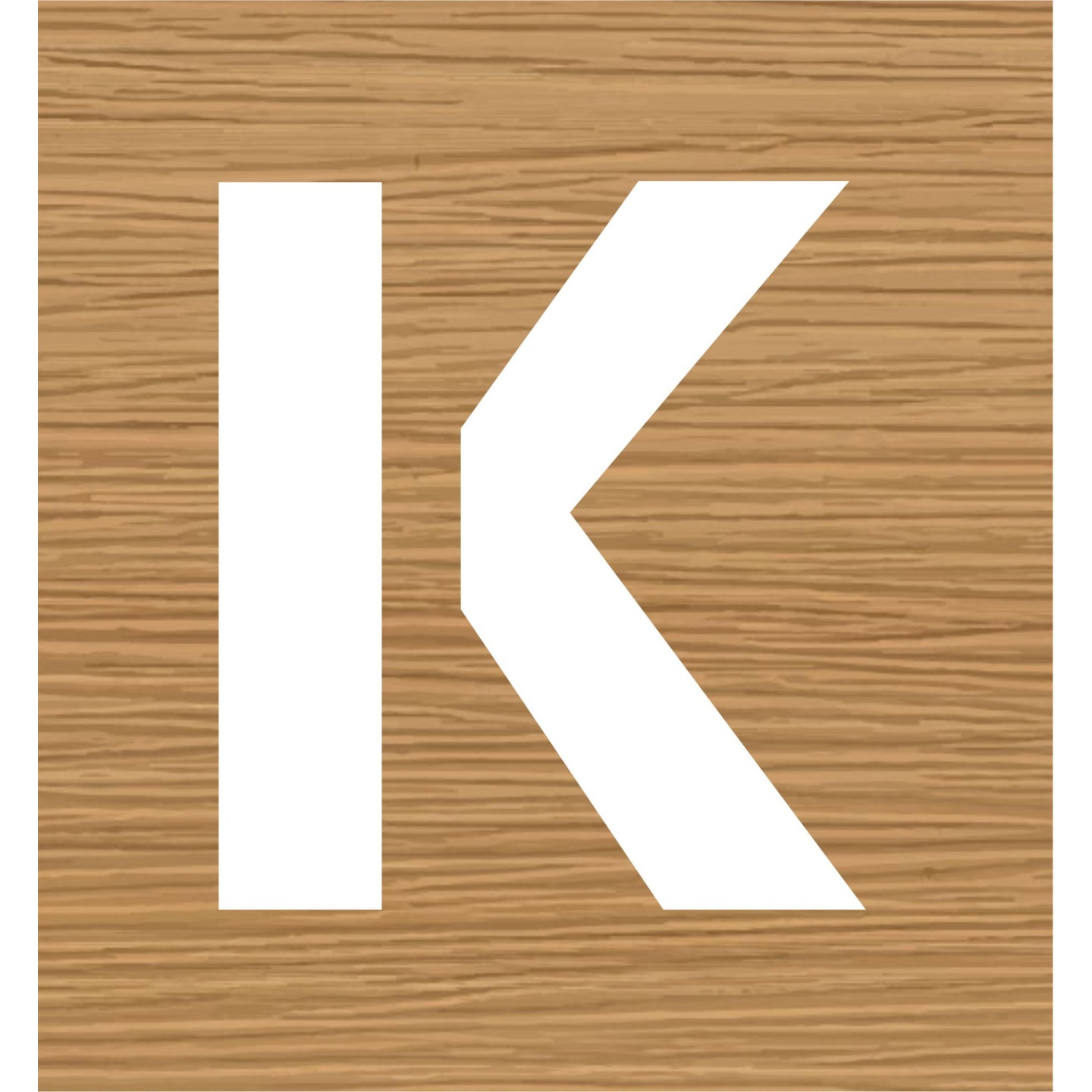 Pochoir en bois de la lettre "K"