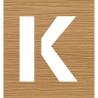 Pochoir en bois de la lettre "K"